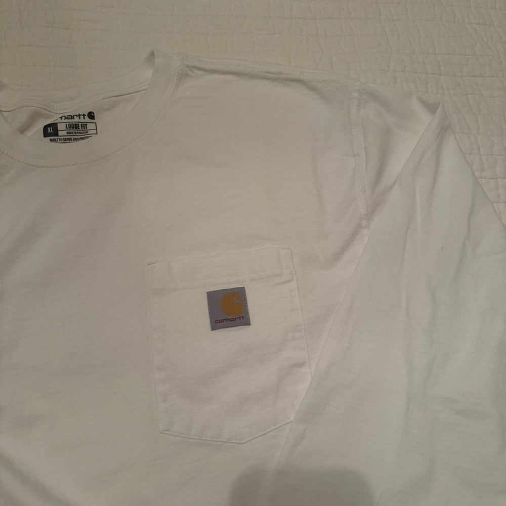 Carhartt Modern Western Minimalist Cabincore White Long Sleeve Shirt Size Large - Picture 7 of 14